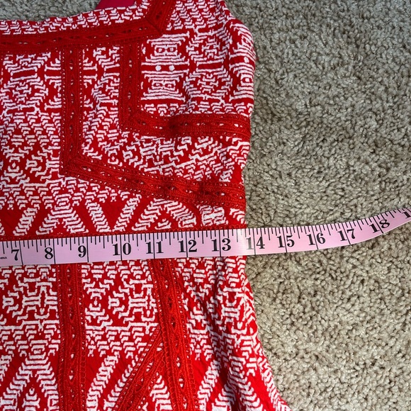 ANTHROPOLOGIE / MAEVE Floral, Red Dress - Picture 6 of 8